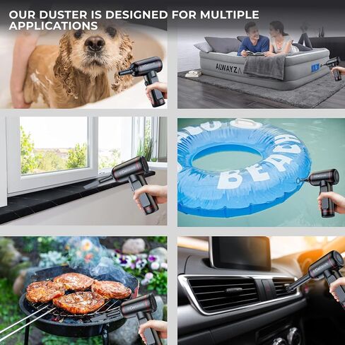3in1 Compressed Air Duster for PC, High Power 100000RPM, Cordless Portable Mini Car Vacuum with 3 Gears, Up to 37 mins Runtime, Handheld Keyboard Cleaner with Rechargable Battery and Type C in Saudi Arabia