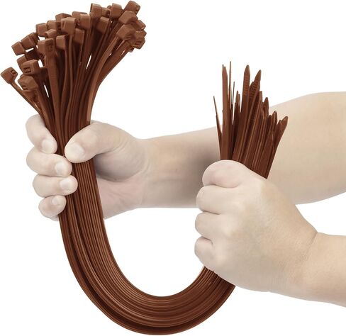 XINGO Brown 24 inch Zip Ties Heavy Duty 100 Pack, 200 LBS Ultra Strong Plastic Wire Ties, Large Cable Ties Extra Long Tie Wraps, Indoor and Outdoor UV Resistant in Saudi Arabia