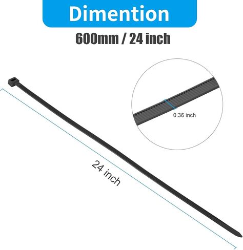 XINGO Brown 24 inch Zip Ties Heavy Duty 100 Pack, 200 LBS Ultra Strong Plastic Wire Ties, Large Cable Ties Extra Long Tie Wraps, Indoor and Outdoor UV Resistant in Saudi Arabia