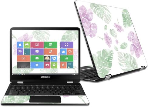 MightySkins Skin Compatible with Samsung Chromebook Pro 12.3" - Water Color Flowers | Protective, Durable, and Unique Vinyl wrap Cover | Easy to Apply, Remove, and Change Styles | Made in The USA in Saudi Arabia