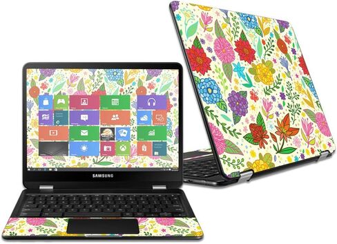 MightySkins Skin Compatible with Samsung Chromebook Pro 12.3" - Water Color Flowers | Protective, Durable, and Unique Vinyl wrap Cover | Easy to Apply, Remove, and Change Styles | Made in The USA in Saudi Arabia