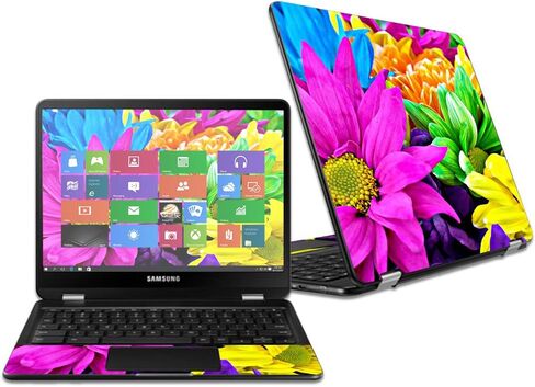 MightySkins Skin Compatible with Samsung Chromebook Pro 12.3" - Water Color Flowers | Protective, Durable, and Unique Vinyl wrap Cover | Easy to Apply, Remove, and Change Styles | Made in The USA in Saudi Arabia