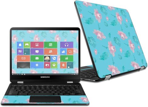 MightySkins Skin Compatible with Samsung Chromebook Pro 12.3" - Water Color Flowers | Protective, Durable, and Unique Vinyl wrap Cover | Easy to Apply, Remove, and Change Styles | Made in The USA in Saudi Arabia