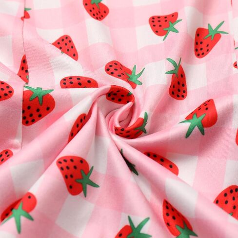 ODASDO Toddler Kids Baby Girl Strawberry Watermelon Flower Print Fake Two Piece Cotton Dress Summer Casual Playwear in Saudi Arabia