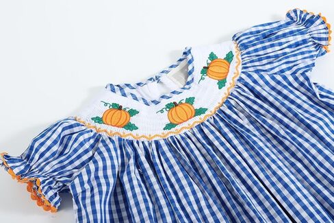 Lil cactus Baby and Girls Smocked Pumpkin Thanksgiving Bishop Dress in Saudi Arabia