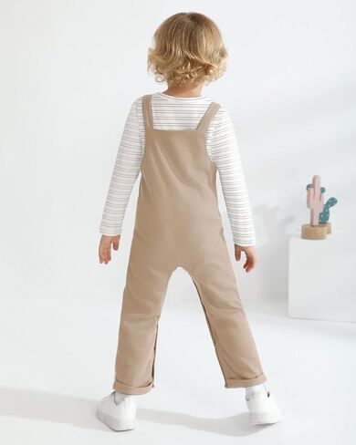 ZOEREA Toddler Baby Boys Clothes Outfit Long Sleeve T-Shirt and Romper Set Cute Jumpsuit Overalls Solid Color 6M-4T in Kuwait