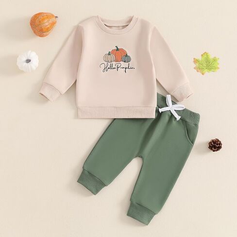 Baby Boy Halloween Outfit Cutest Pumpkin In The Patch Sweatshirt Drawstring Long Pants Toddler Fall Clothes in Saudi Arabia