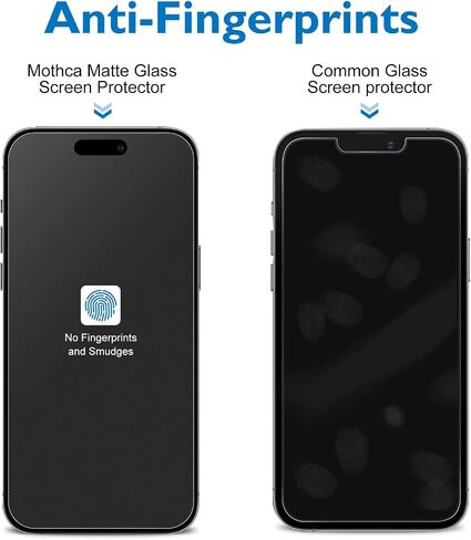 Mothca Matte Glass Screen Protector for iPhone 16 Pro (6.3 inch) Anti-Glare & Anti-Fingerprint Tempered Glass Clear Film, [Easy Installation Frame] Case Friendly, Bubble Free - Smooth as Silk in Kuwait