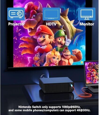 GKEAPZA Switch Dock HDMI Adapter Cable 4k Video Output 100W PD Fast Charge for Switch/OLED Portable Switch Docking Station 2M Cable for Switch/OLED,Steam Deck, Smartphones,PC in Saudi Arabia
