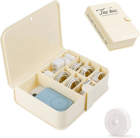 صندوق تخزين كابل منظم إلكترونيات كبير، حافظة منظم سلك كابل الشاحن مع ربطة كابل طويلة للملحقات الإلكترونية التقنية، شفاف in Kuwait