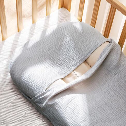 Muslin Baby Lounger Cover 2 Pack, 100% Cotton Newborn Lounger Cover, Soft and Breathable Lounger Slipcover for Boys Girls, Covers Only (Grey, Bear) in Saudi Arabia