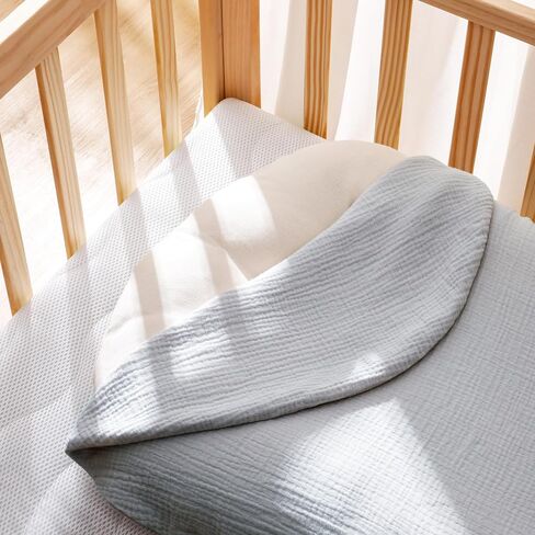 Muslin Baby Lounger Cover 2 Pack, 100% Cotton Newborn Lounger Cover, Soft and Breathable Lounger Slipcover for Boys Girls, Covers Only (Grey, Bear) in Saudi Arabia