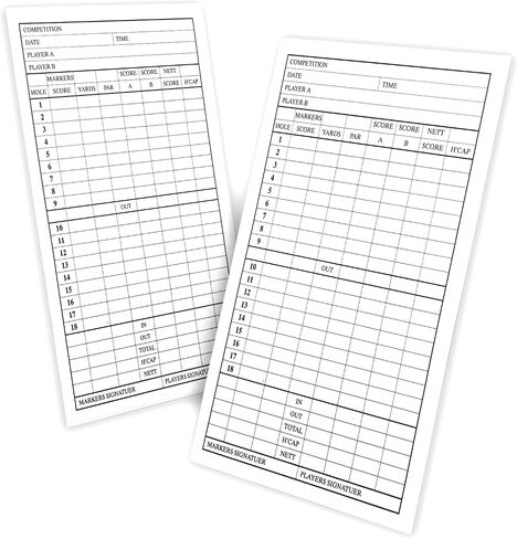 BIG TEETH 10pcs Golf Scorecard Score Sheet Tracking Record Stat Card,Double-Sided Printed Golf Shot and Stat Tracking Scorecards in Saudi Arabia