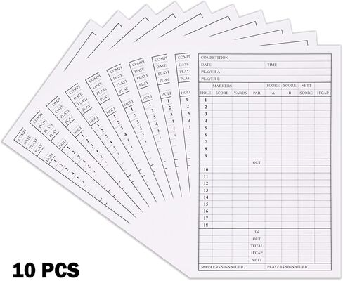 BIG TEETH 10pcs Golf Scorecard Score Sheet Tracking Record Stat Card,Double-Sided Printed Golf Shot and Stat Tracking Scorecards in Saudi Arabia