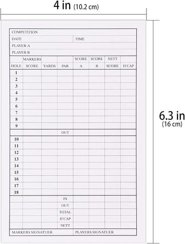 BIG TEETH 10pcs Golf Scorecard Score Sheet Tracking Record Stat Card,Double-Sided Printed Golf Shot and Stat Tracking Scorecards in Saudi Arabia