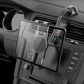 Peastrex Tablet Holder for Car Dashboard Ipad Holder Gooseneck Windshield Strong Suction Cup Mount for 4.5-12.9" Tablets Phones, iPad Pro, Galaxy Tab, iPhone 15 14 Galaxy S25 S24 Z Fold 5 4
