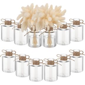 Bokon 12 Pcs Plastic Bud Vases in Bulk for Table Centerpieces, 4.7in Hyacinth Avocado Growing Bud Vase Bulk, Small Flower Bulb Plant Containers for Wedding Room Table Decorations (Mini Bulb Style)