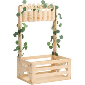 Wooden Baby Shower Crate Closet, Baby Storage Crate Hamper with Handle, Basket for Baby Shower Gifts, Welcome Gift Basket for Newborn Boys Girls, Pregnancy Gifts for New Parents (Wood Color, Large)