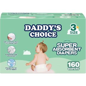 Size 4 Super Absorbent Diapers, Daddy's Choice Baby Diapers (22-37 lbs) 148ct