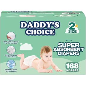 حفاضات مقاس 4 فائقة الامتصاص، حفاضات أطفال من Daddy's Choice (22-37 رطلاً) 148 قيراط