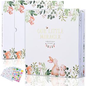 Baby Memory Book - Our Little Miracle, 248 Pages Color, Keepsake Journal for Baby's First Five Years, Unisex Baby Scrapbook, Record Book for New Parents, Ideal Gift for Baby Shower and Welcome Party