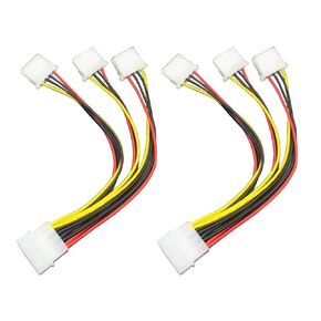 2PCS Split Triple Fan Interface Extension Cable 4Pin 22cm/8.7inch Adaptor Power Interface Extension Cable Fan Power Cable Distributor Cable Computer Case Fan Shared