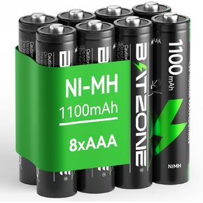 Rechargeable AAA Batteries 8 Pack,1100mAh High Capacity AAA Rechargeable Battery with Long-Lasting Power,1.2V Ni-MH Triple A Batteries Low Self Discharge…