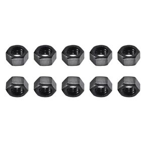 M10x1.5mm(DxP) Hex Nuts - 10Pack - Good for Home Garage Repair - Carbon Steel Zinc Plated Hexagonal Nuts - Black