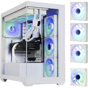 BitFenix Triton Dual Chamber PC Gaming Case Black-Panoramic Tempered Glass–Reverse Connection mATX Motherboard Compatible–3xInfinity Mirroring ARGB Fans(2X Reverse)-360mm AIO/GPU 420mm Support