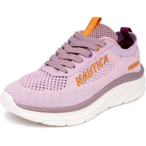 Nautica Women's Fashion Sneaker Lace-Up Running Shoe Casual Max Cushioning Walking Tennis Sneaker