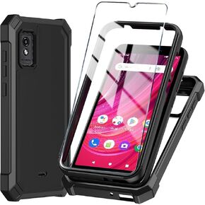 for BLU Studio Mini 2023 Phone Case with Tempered Glass Screen Protector,Slim Soft Silicone Full-Body Protective Case for BLU Studio Mini 2023 (Green)