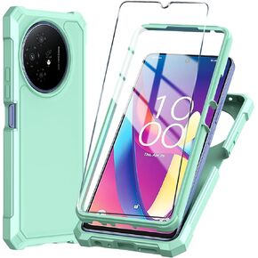 for TCL 50 XL 5G Phone Case TCL 50 XL NXTPAPER 5G Case with Tempered Glass Screen Protector,Slim Soft Silicone Full-Body Protective Case for TCL 50 XL 5G (Blue)