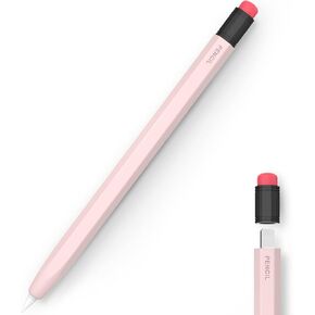 حافظة LOVE MEI لأقلام Apple من السيليكون من الجيل الأول، حافظة واقية مزدوجة اللون من السيليكون، منع التدحرج، ملمس سيليكون مريح مثالي، متوافقة مع قلم Apple من الجيل الأول (وردي) in Kuwait