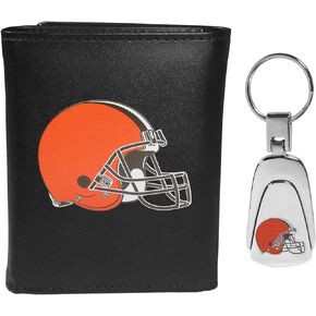 Siskiyou Sports NFL Baltimore Ravens Mens Tri-fold Wallet & Steel Key Chain, Black, One Size