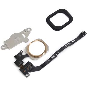 Home Button Key Flex Cable Metal Bracket Rubber Gasket for iPhone 5s (Gold)