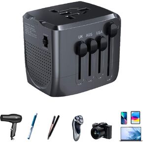 International Travel Adapter Voltage Converter, Step Down Converter 230V to 120V for Hair Straighteners, Laptops, Cell Phones, Power Converters for USA to UK, Europe, Australia Over 200 Countries