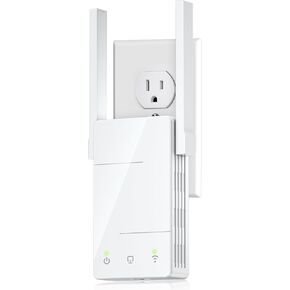 2024 WiFi Extender Signal Booster, Long Range Internet Booster Up to 10000 sq.ft and 60+ Devices for Home, 4X Faster Wireless Repeater w/Ethernet Port, Easy 1-Tap Setup in Kuwait