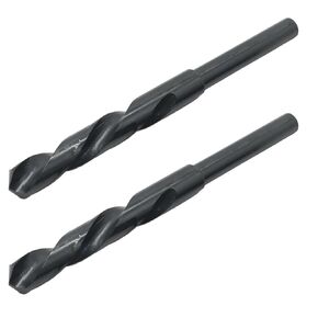 2Pcs Reduced Shank Twist Drill Bits, 1/2-inch High Speed Steel Twist Drill Bits for Stainless Steel Aluminum Alloy Metal Copper (14mm)
