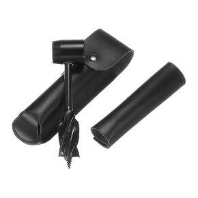 Survival Tool for Bushcraft Settlers, Survival Hand Auger Drill, Hand Auger Wrench W PU Black Protective Case Hand Hole Maker for Outdoor Backpacking/Survival/Camping [Black]