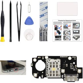 Charging Port Replacement Kit Compatible with Moto Edge 2021, XT2141, XT2141-1, XT2141-2 Dock Board USB-C Connector, with Instruction Manual, Toolkit