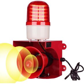 Industrial Siren Alarm Strobe Light Loud Horn Alarm Outdoor Alarm Siren Indoor Safety Alarm Light AC110V 120db Waterproof