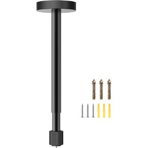 Projector Mount Drop Ceiling Extandable Length 15.75" - 23.62", Mini Wall Projector Mount Fits All Projectors, ¼-Inch Mounting Bracket, Adjustable Projection Angle, Black