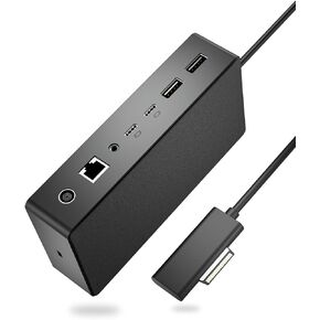 Surface Docking Station 2,Surface Dock 2 with 199W Power Supply,Type-C 4K Display Port*2,USBA*2/Type C*2 Data Transmission,1G Ethernet,Audio Compatible with Surface Laptop,Surface Go,Pro 9/8,Book 3/2