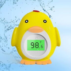 Baby Bath Thermometer,Bath Thermometer Baby Safety,Three Colours Backlit Digital Warning Water Thermometer,Suitable for Baby Health Bath Tub Thermometer- Floating Toy Thermometer Baby Bath