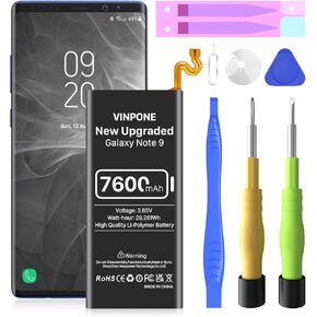 SHENMZ Galaxy Note 9 Battery, (2024 New Upgraded) High Capacity 7600mAh EB-BN965ABU Li-Polymer Replacement Battery for Galaxy Note 9 N9600 N960F Phone Battery with Repair Tool Kit