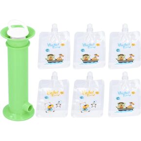 Alomejor Baby Food Pouch Maker Refillable Toddler Squeeze Pouch for Kids Washable Freezer for Kids