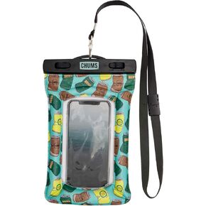 Chums Floating Phone Case with Lanyard - Touchscreen Compatible Waterproof Phone Case & Pouch (Beer Can Happy Hour)