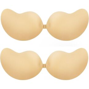 Self-Adhesive Bra 2 Pairs,Strapless Sticky Bra Invisible Push up Lift Silicone Bras for Backless Dress