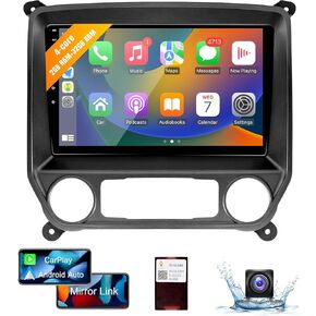Leadfan Android 12 Car Stereo for Chevy Silverado GMC Sierra 2014-2018 Wireless Carplay Android Auto, 10.1" IPS Touch Screen Radio Replacement with Bluetooth 5.1 WiFi GPS Navigation Rear Camera SWC
