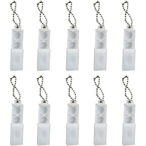 10 Pieces Hearing Aid Battery Case Hearing Aid Amplifier Battery Storage Box Button Cell Holder Storage Case Plastic Battery Case Box Battery Caddy with Keychain, White